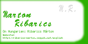 marton ribarics business card